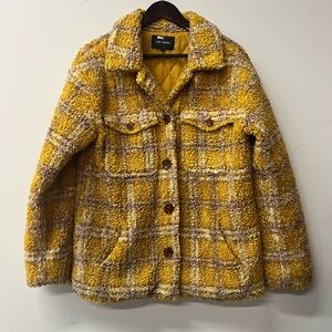 Driftwood Cozy Plaid Bouclé Jacket - Yellow